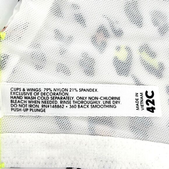 Torrid Curves 360 Back Smoothing Push-Up Plunge Bra 42C Leopard Print Yellow NEW - Picture 8 of 11